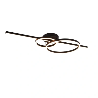 Abbildung von Trio Leuchten LED Deckenleuchte Montilla 643010332, Metall Schwarz matt, Acryl, inkl. 54 Watt LED, Fernbedienung