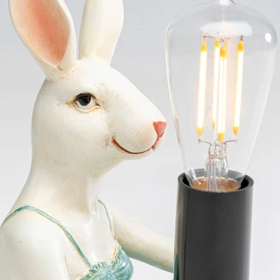 Abbildung von Kare Design Tischlampe Girl Rabbit Weiß, Tischleuchte, Schreibtischlampe, Nachttischlampe, Dekoleuchte, Hasenlampe, Schreibtischlampe Kinder, Leuchtmittel nicht inklusiv, 21x14x12cm