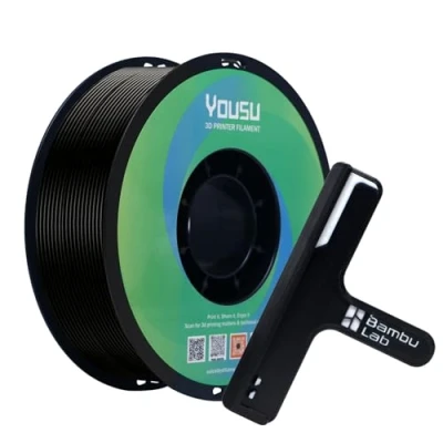 Abbildung von YOUSU ABS + Filament 1.75 mm,ABS Plus 3D Printer Filament, Dimensional Accuracy +/ 0.03 mm, 1 kg Spool (2.2 lbs) for Printer, Black