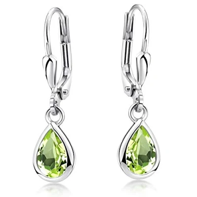 Abbildung von Materia Paar Ohrhänger Damen Peridot Grün Edelstein SO 448, 925 Sterling Silber