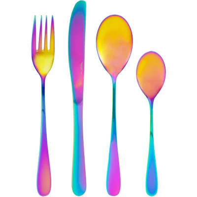 Abbildung von PINTINOX Besteck Set &quot;Princess RAINBOW&quot;, (Set, 24 tlg.), mit außergewöhnlichem Rainbow Effekt