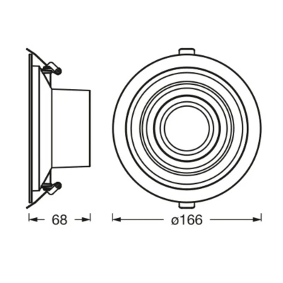 Abbildung von LEDVANCE DECOR FIL DL ECHO Downlight 166mm, silber, 7W, 650lm, kabellos, modernes Filament Design, individuelle Helligkeitssteuerung, dimmbar, separat zuschaltbare Leuchtringe, IP20, 2700K