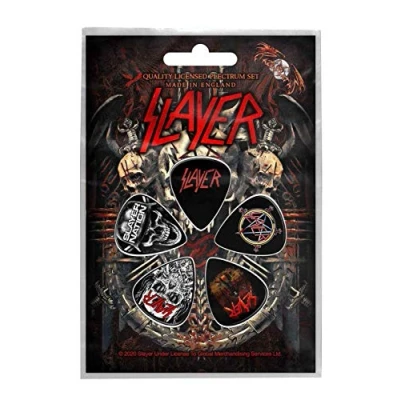 Abbildung von Slayer Guitar Picks Demonic Band Logo Nue offiziell Set Of 5 One Size