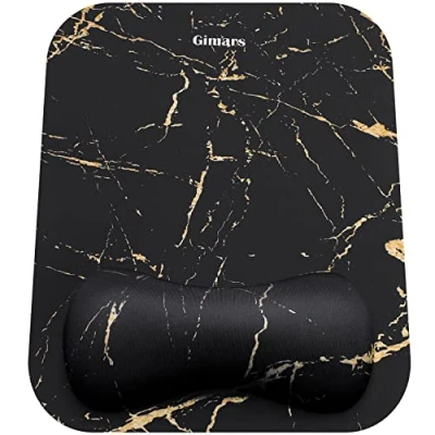 Abbildung von Gimars Mauspad mit Gelkissen, Ergonomisches Mousepad Handauflage, Gel Memory Foam Wasserdicht Mauspads Handgelenkauflage für Computer Laptop Offfice Heim, Marmor