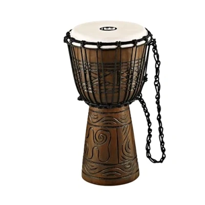 Abbildung von Meinl Percussion Rope Artifact Djembe Kleine Handtrommel Mit Ziegenfell Durchmesser 8 Zoll Mahagoni, Braun (HDJ17 S)