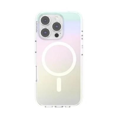 Abbildung von PopSockets iPhone 16 Pro Hülle kompatibel mit MagSafe, Handyhülle für Pro, kabellos aufladbar, nur Shimmer