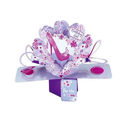 Abbildung von Suki Gifts POP140 Pop Up Grusskarte, Schuh/Geburtstag, mehrfarbig