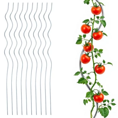 Abbildung von Tomaten Spiralstab verzinkt 110 cm 10er Set Metall Rankstab für Tomatenpflanzen Kletterhilfe Rankhilfe Tomatenspiralstab Pflanzenstütze Pflanzstab Tomatenstab Blumenstab