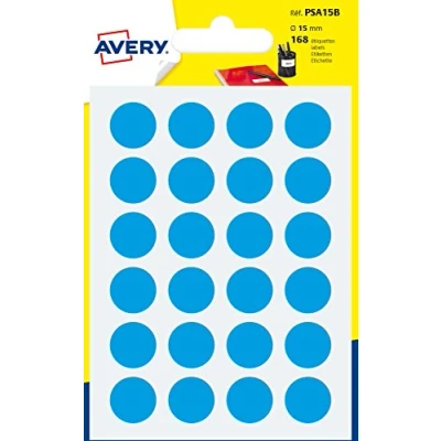 Abbildung von Avery psa15b Schutzhülle de 168 Pastilles Durchmesser 15 mm A6 blau