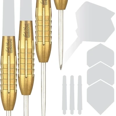 Abbildung von Unicorn John Lowe World Champion Phase 2 90 Percent Dartpfeile mit Wolfram, Stahlspitze, Gold, 23 g