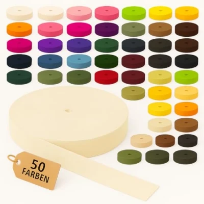 Abbildung von KBBB Gurtband 2m oder 5m lang 50 Farben Breiten: 10mm 15mm 20mm 25mm 30mm 40mm 50mm Polypropylen