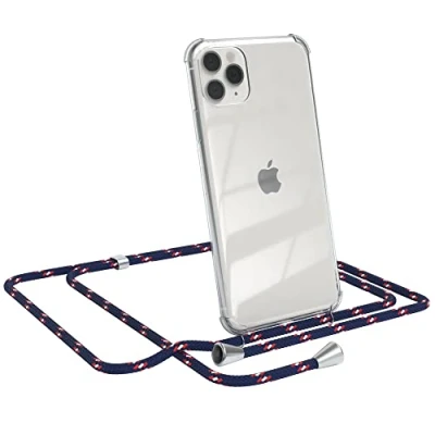 Abbildung von EAZY CASE Handykette kompatibel mit iPhone 11 Pro Max Handyhülle Umhängeband, Handykordel Schutzhülle, Silikonhülle, Hülle Band, Kette für Smartphone, Navy Camouflage