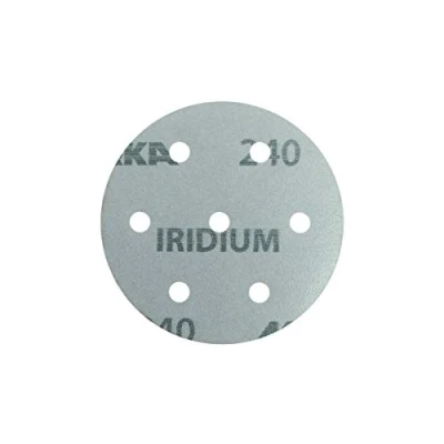 Abbildung von Mirka Iridium Premium Schleifpapier Ø 77mm 20H Klett Korn 240, 50 Stk / Zum Schleifen von Lack, Spachtel, Grundierung, Holz, Stahl, Mineralwerkstoffe, Kunststoff
