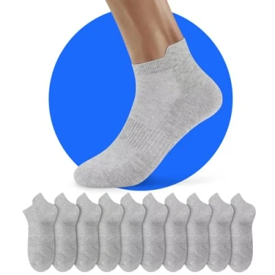Abbildung von NUOZA Sneaker Socken Damen 35 38 Herrensocken Kurze Sneakersocken Laufsocken Damensocken Wandersocken Baumwolle Atmungsaktive Grau 10 Paar