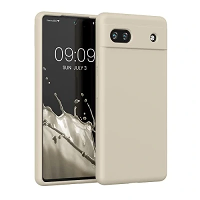 Abbildung von kwmobile Hülle kompatibel mit Google Pixel 6a Silikon Handy Case Handyhülle weiche Oberfläche kabelloses Laden Zuckerguss