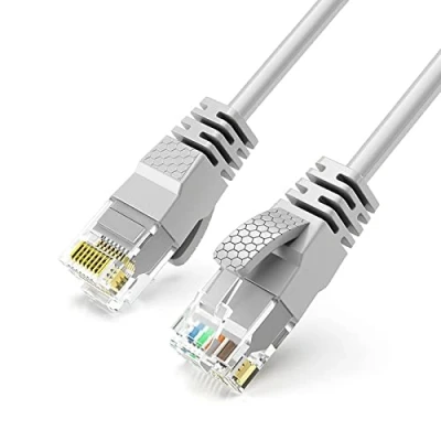 Abbildung von Reulin Ultradünnes Ethernet Kabel, Hochgeschwindigkeits Internet Draht, Cat6 Lan 1 GHz Gigabit RJ45 Netzwerkkabel, Patchkabel für Smart TV Computer Laptop Android Box PS5 Xbox (5M, Grau)