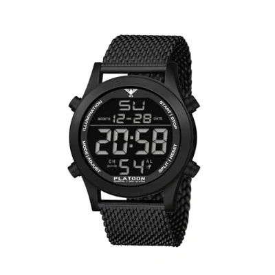 Abbildung von KHS PLABSD.MB Herren Digitaluhr Platoon Schwarz mit Meshband