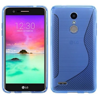 Abbildung von cofi1453 S Line TPU SchutzHülle Silikon Hülle kompatibel mit LG K9 Silikonschale Case Cover Zubehör Bumper in Blau