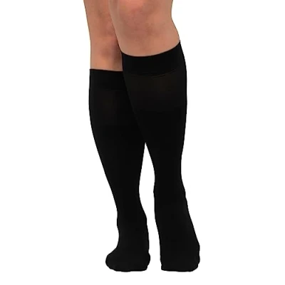 Abbildung von Ulla Popken Damen Mikrofaser Kniestrümpfe, 40den Strümpfe, Schwarz, Einheitsgröße