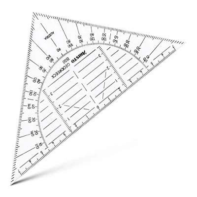 Abbildung von Aristo AR1550 Geodreieck bruchsicher (Hypotenuse 16 cm, abriebfeste Tiefenprägung, biegsamer 0,75mm Vivak PET G Kunststoff, Made in Austria) transparent