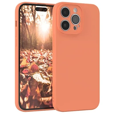 Abbildung von EAZY Case Silikonhülle für iPhone 14 Pro Max Hülle Silikon Orange weich stoßfeste Handyhülle Schutzhülle mit Kameraschutz Dünn Premium Schutz Cover TPU Phone Bumper in