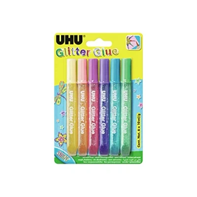Abbildung von UHU Glitter Glue SHINY, Tuben 6x10ml