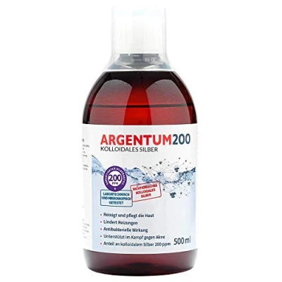 Abbildung von AURA HERBALS® Kolloidales Silber 200 ppm (500 ml) Argentum200 Hohe Konzentration nicht ionisch sicher und wirksam 100%