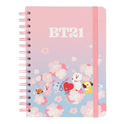 Abbildung von Grupo Erik Bullet Journal Dotted BT21 Cherry Blossom Hard Cover Notizblock, Ringbuch Notizbuch, Tagebuch, Mit Ringbindung Offizieller Merch, Rosa, A5