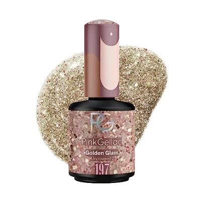 Abbildung von Pink Gellac UV Gel Nagellack 197 Golden Glam 15 ml Lack Gold Lang Anhaltender Gellack Einfache Entfernung Shellac Nail Polish Made in Holland