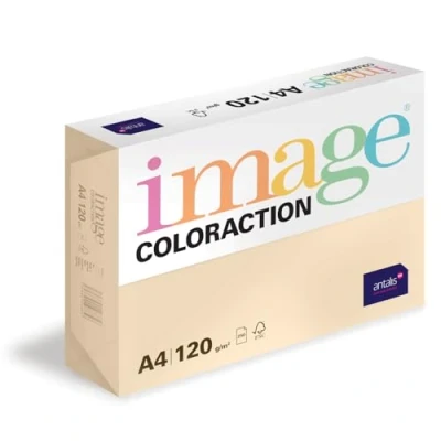 Abbildung von Image Coloraction Dune farbiges Kopierpapier DIN A4, 210 x 297 mm, 120 g/m² buntes, holzfreies Druckerpapier für Kopierer 250 Blatt Creme