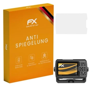 Abbildung von atFoliX Panzerfolie kompatibel mit Garmin Striker 5dv Schutzfolie, entspiegelnde und stoßdämpfende FX Folie (3X)