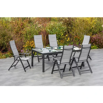 Abbildung von MERXX Garten Essgruppe &quot;Florenz&quot;, (7 tlg.), 6 Klappsessel mit ausziehbarem Tisch