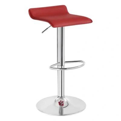 Abbildung von WOLTU BH11bd 1 Design Hocker Barhocker, stufenlose Höhenverstellung, verchromter Stahl, Antirutschgummi, pflegeleichter Kunstleder, gut gepolsterte Sitzfläche, Bordeaux
