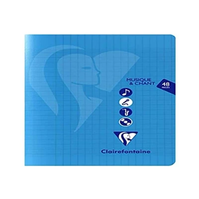 Abbildung von Clairefontaine 303797C Noten und Gesangsheft / Musikheft Mimesys, 17x22 cm, 24 Blatt, französische Lineatur 90g + Notenlinien Zeichenpapier 125g, Einband aus PP, geheftet, farbig sortiert, 1 Stück