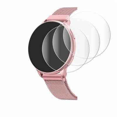 Abbildung von Savvies 4 Stück Full Screen Schutzfolie für Banlvs Smartwatch 1.27&quot; Cover Displayschutz Folie [3D Curved, Transparent, Anti Fingerabdruck]