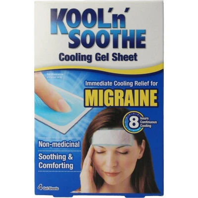 Abbildung von KOOL &#039;N&#039; SOOTHE MIGRÄNE Kühlgelfolie Deutsche Version / 4 Stück/Sofortige Kühlende Linderung Bei Migräne Und Starken Kopfschmerzen