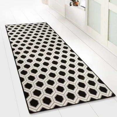 Abbildung von Floordirekt Teppichläufer mit Muster maßgefertigter Feinschlingen Teppich Läufer für Küche, Flur &amp; Wohnraum Ornament Vintage Orient Gitter (80 x 200 cm, Bangor)