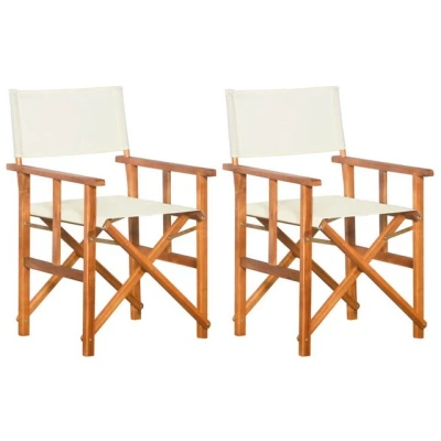 Abbildung von vidaXL 2X Akazienholz Massiv Regiestuhl Klappstuhl Gartenstuhl Stuhl Holzstuhl Faltstuhl Gartenmöbel Campingstuhl Essstuhl Regiesessel Garten