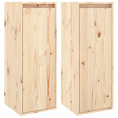 Abbildung von vidaXL 2X Wandschrank Hängeschrank TV Schrank Holzschrank Möbel Regal Aufbewahrung Wohnzimmer Bücherschrank 30x30x80cm Massivholz Kiefer