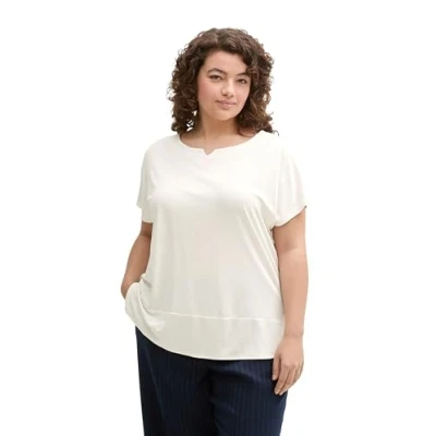 Abbildung von TOM Tailor PLUS SIZE Tshirt basic, Damen, Größe: 46, Whisper white