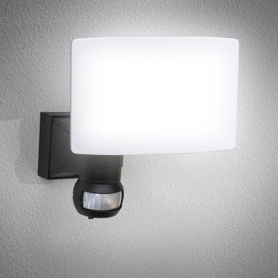 Abbildung von B.K.Licht Flutlichtstrahler LED Wandleuchte Bewegungsmelder Außenleuchte 20W BKL1291, fest integriert, Wandlampe Schwarz 2300lm 4000K IP44 Fluter