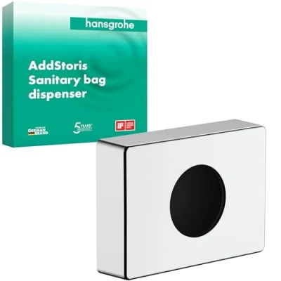 Abbildung von hansgrohe Hygienebeutelspender &quot;AddStoris&quot;, (Hygienebeutelspender, Befestigungsmaterial, Montageanleitung)