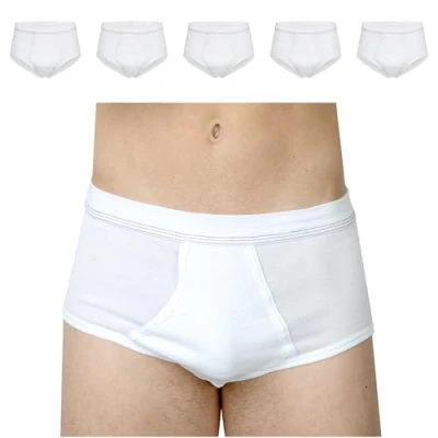 Abbildung von SES Feinripp Unterhosen Herren weiß 5er Pack aus 100% Baumwolle 3XL / kochfeste mit Eingriff und Weichbund/Unterhosen Männer hochwertigem