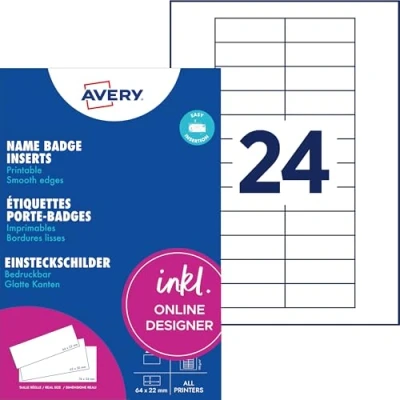 Abbildung von 10 Druckbogen 6422 für Namensschild polar® 20
