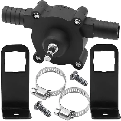 Abbildung von Retoo Bohrmaschinenpumpe, Elektrische Mini Bohrmaschinen für Tragbar Elektrobohrpumpe 25 l/min, Passend jede Bohrmaschine zum Um und Auspumpen von Wasser Mikro Selbstansaugende Pumpe Diesel 12 24V
