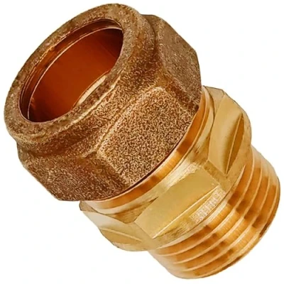 Abbildung von Klemmverschraubung für Kupferrohr alle Sorten Winkel Bogen Übergang T Stück ∅ 15 bis 28 mm auf AG mit Kragen Ø 28mm x 1 Zoll