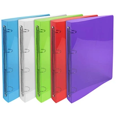 Abbildung von Exacompta 51342E 20 Ringbücher Crystal Colours (aus PP, robust, mit 4 Ringen, Rücken 30mm, geeignet für Dokumenten DIN A4+, 24 x 32 cm, ideal die Schule) 20er Pack kristall transparent