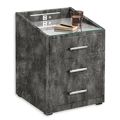 Abbildung von ED EXCITING DESIGN Nachtkonsole &quot;Moon&quot;, mit LED Beleuchtung und USB Anschluss &amp; C