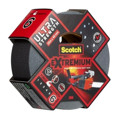 Abbildung von Scotch Extremium Gewebeband Ultra, Hochleistungs Klebeband, 25 m x 48 mm Panzertape, Maximale Haftkraft für die Anspruchsvollsten Reparaturen, Wasserdichtes, Wetterfestes Reparaturband