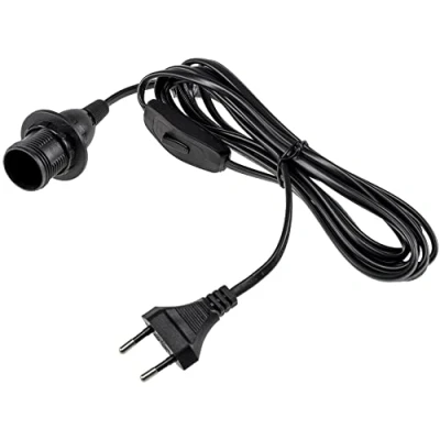 Abbildung von ChiliTec Sockelleuchte Netzkabel Lampenfassung E14 1,4m mit Schalter Schwarz